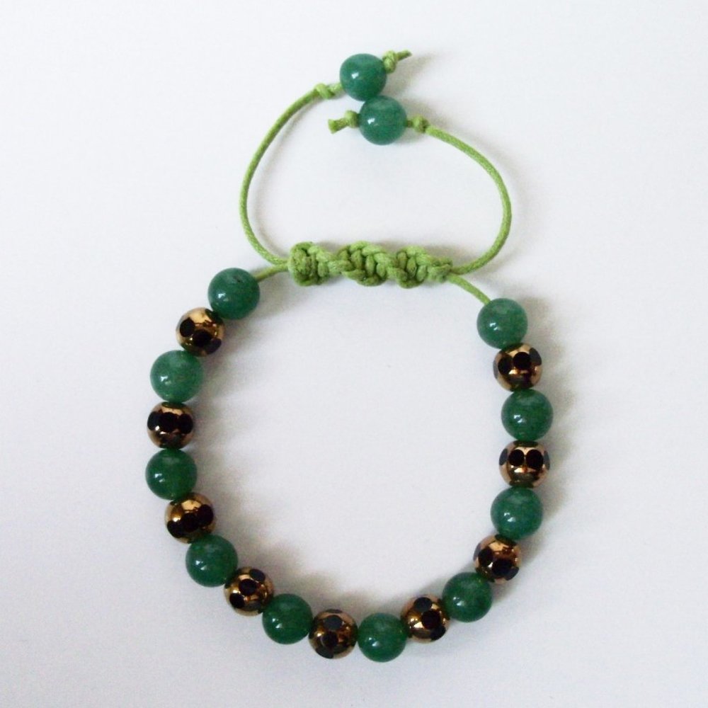 New, green Jade bracelet 7"-8" (#1243A)